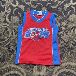 Vtg Y2K Dri-Maxx Street Hoops Red Basketball Jersey Kids Boys Size 2T